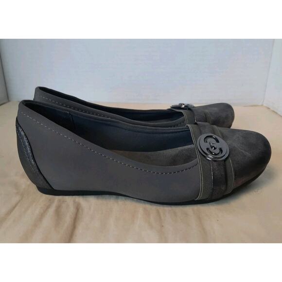 Bare Traps Miana Ballet‎ Flats Women's Size 7 W Gray Memory Foam Buckle - Picture 5 of 7